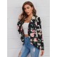 Shawl Collar Hanky Hem Floral Blazer Shawl Collar Hanky Hem Floral Blazer
